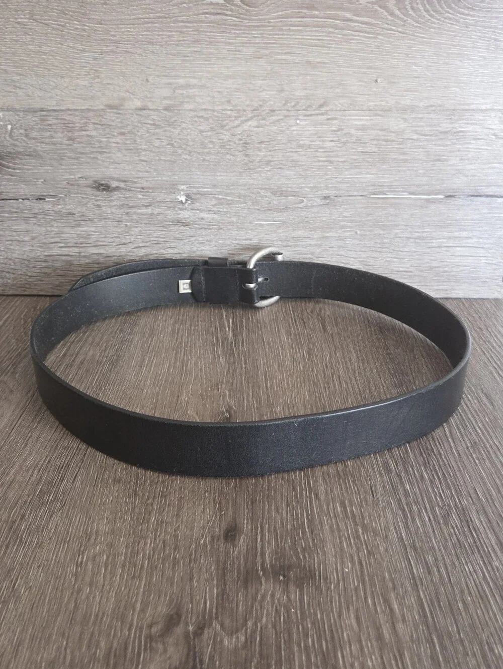 Cabela's Black Leather Men's Belt with Silver Buckle Size 40